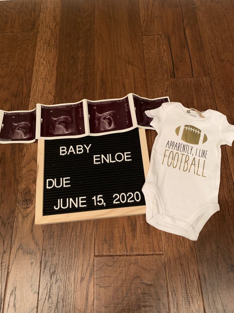 Coach_Enloe's tweet image. I can now officially announce that Kayla and I are pregnant with our 1st child. Baby Enloe is Due June 15th! @kaylap_renee #Excited #BlessedAndGrateful