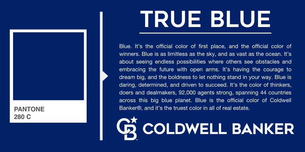 Coldwell Banker on Twitter: "We may be biased, but is it any surprise that  Pantone's 2020 Color of the Year is “Classic Blue?” Learn more about what Pantone  280c…aka Coldwell Banker Blue