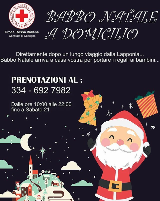 cricodogno's tweet photo. Chiamaci!! Babbo natale è pronto a consegnarti i regali !!
#cricodogno #cri-stmas #babbo natale #codogno #nottedinatale https://t.co/Zk9y0o31Rt