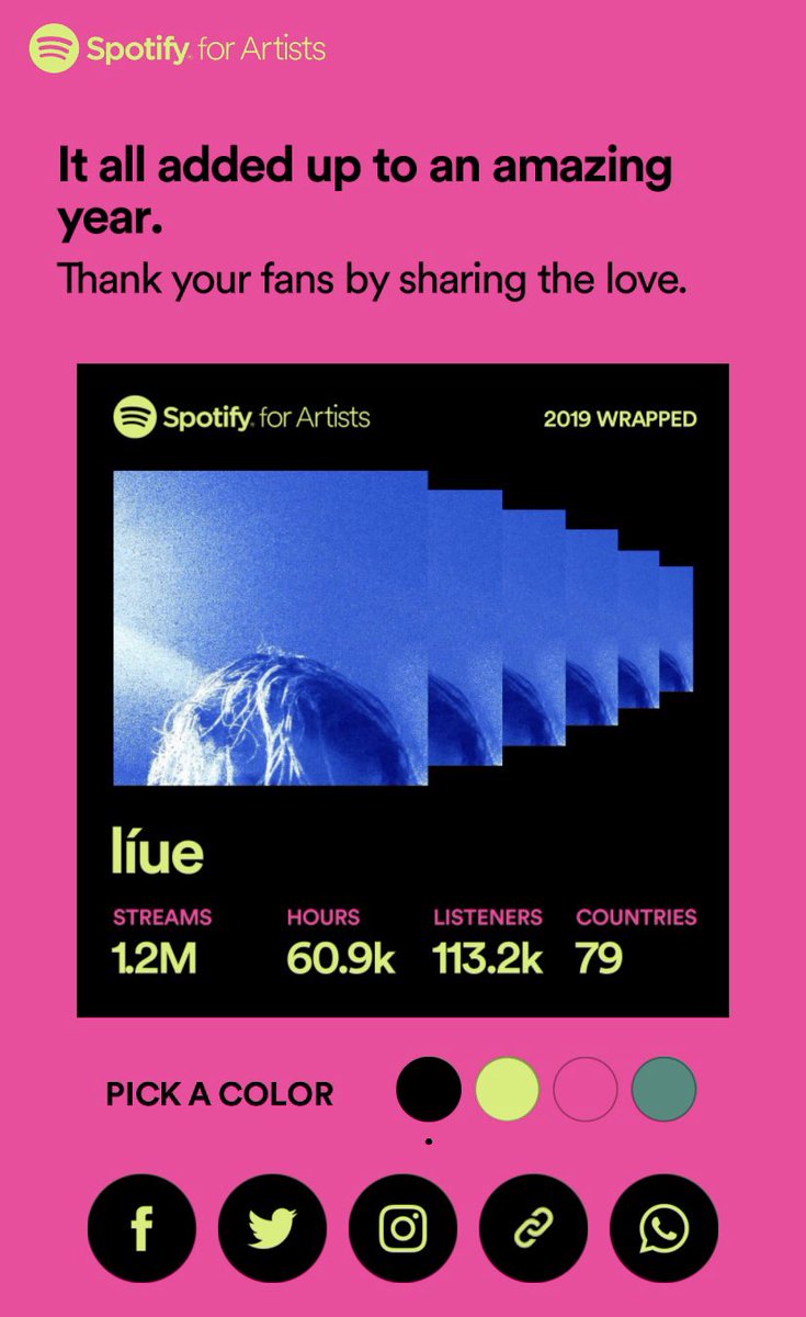 liuetv's tweet photo. once again thank you all for an amazing year this is only the beginning and i couldn’t be more thankful❤️🤟🏻 #spotifywrapped #spotifywrapped2019 #líue https://t.co/6X5TN6SS7h