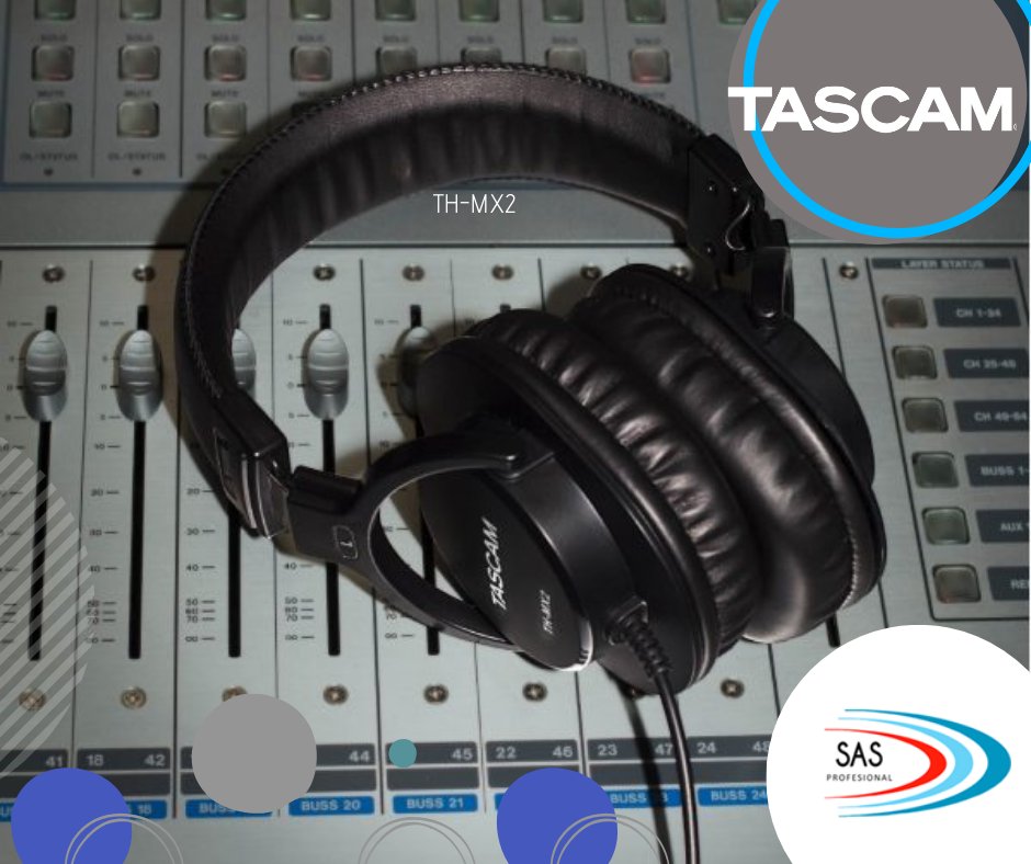 SASprofesional's tweet photo. TH-MX2 Audífonos profesionales para Mezcla @tascammexico
Ofrecen excelente calidad de audio, versátiles y extremamente confortable para usarlos por largos periodos de tiempo.

@southamericansales https://t.co/vXyM6MGEsN