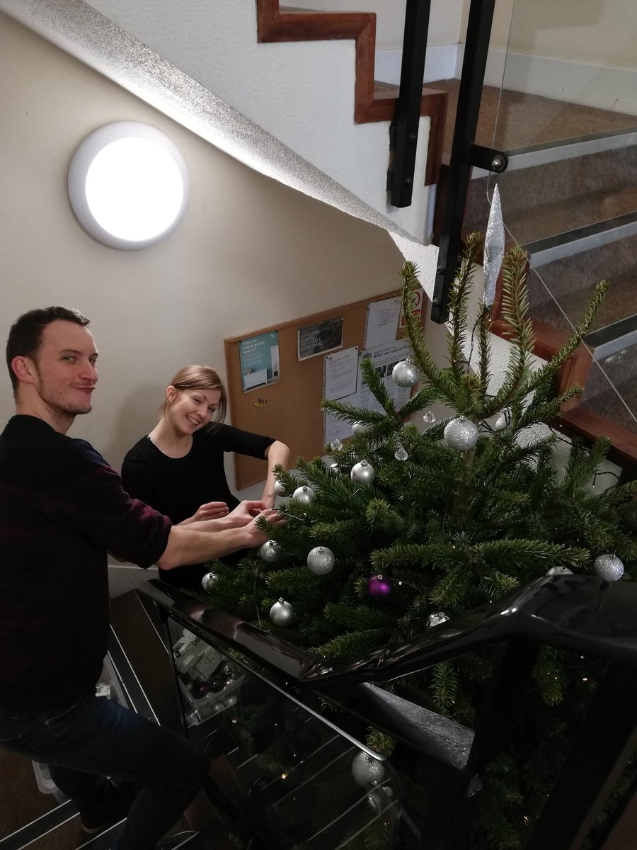 MaireadMacleod's tweet photo. Another day, another tree! Final #caringchristmastree decorating at @_BethanyCT head office. The hall now smells lovely even if the tree is a little chunky for the space... https://t.co/9DyaGXqySu