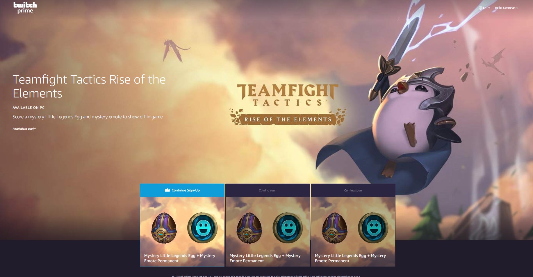 moobeat on X: Twitch Prime loot rewards for TFT and LoL are up
