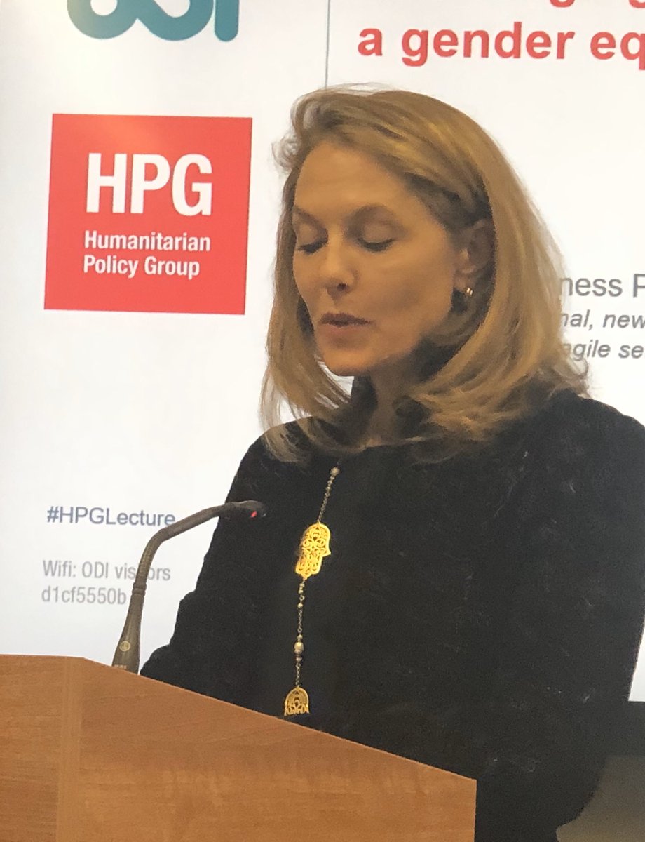 SaraPantuliano's tweet photo. ‘Women and girls lay the foundation for long-term development and economic growth, peace & security. Evidence shows that when women are included in humanitarian action their entire community benefits, with a cascading effect for generations to come. @PrincessSarahZR
#HPGLecture https://t.co/qgjS8zlUSR