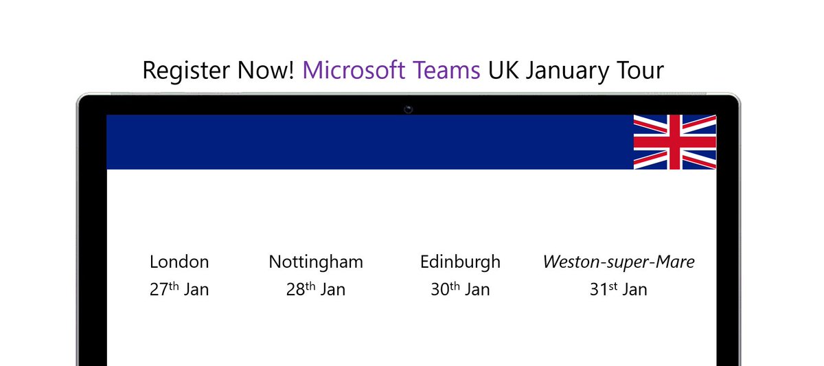 DominicWillit's tweet photo. Register now for the #MicrosoftTeams for Education UK 🇬🇧 January Tour! Free 1 day event for educators and instructional technologists using Teams for teaching &amp; learning. Link for agenda and RSVP:
👉 https://t.co/YvDp2d9pXZ https://t.co/LtKKEN0SNg