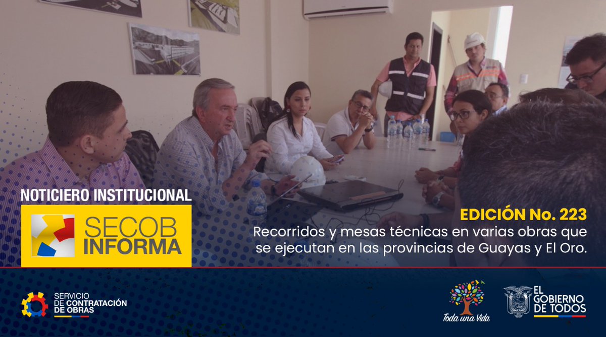 SECOB_Ec's tweet photo. 📹| SECOB trabaja para brindar servicios de calidad que mejoren la vida de los ciudadanos. Acompáñenos en la edición del noticiero #SECOBInforma 223, donde podrás conocer más de la gestión institucional.
Más información 👉 https://t.co/WJ7kvYoZNq https://t.co/mWUDhBgxnk