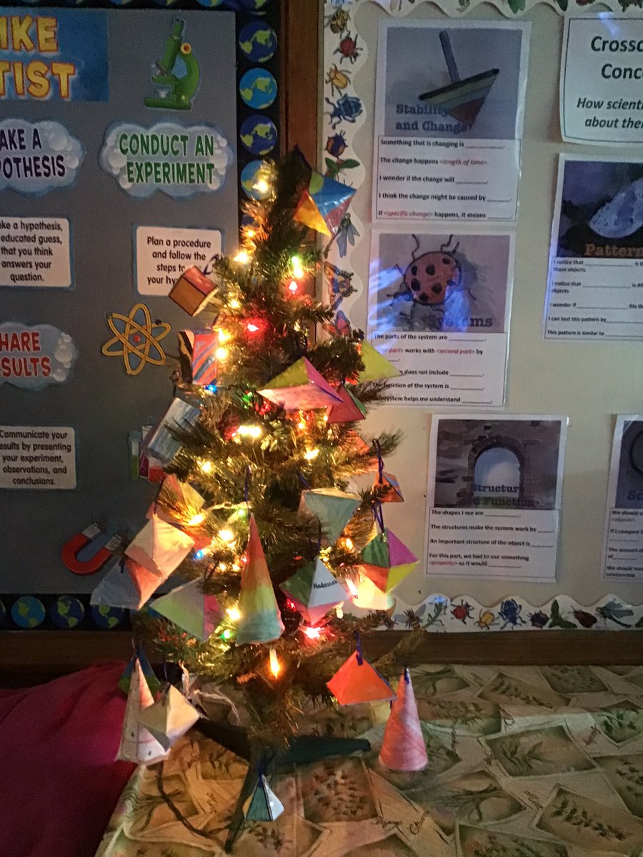 MLeeCrew10's tweet photo. Our class”Geometree”. We decorated after learning about 3 dimensional figures in math class. @ProfDavidWalker @ClearyLPS @LindenSchoolsNJ @School10Tigers @LPS_Mathematics https://t.co/ohMeLPo3Lq