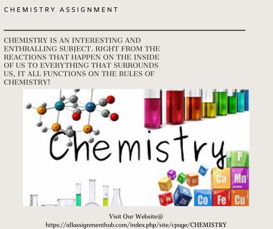 allassignmenth2's tweet image. Get Chemistry Assignment Service at All Assignment Hub at Affortable Price.
Contact Us @ allassignmenthub.com
#chemistryAssignment #scienceassignment #chemistry  #bestassignment #bestassignmentservice #orderassignment