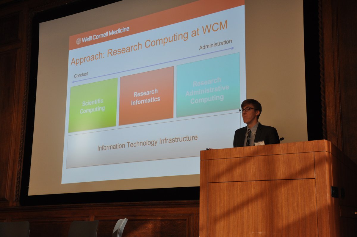 DouglasFeldner's tweet photo. Tom Campion shares how Weill-Cornell Medicine supports researchers with Electronic Patient Data.  Managing clinical data can be a challenge to say the least! #NYCRDM19 #elsevier #EmpoweringKnowledge #researchintelligence 
#RDM https://t.co/lXQu6ijQ8s