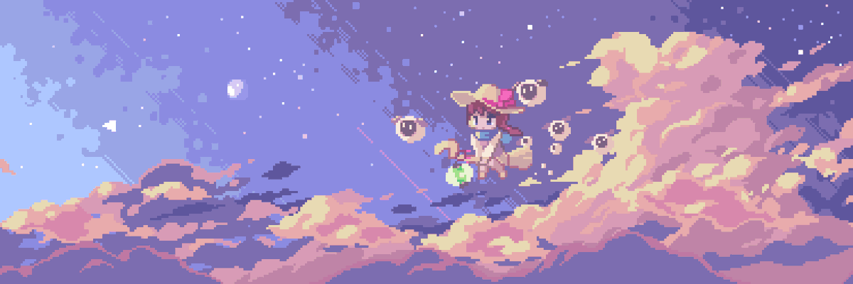 おゆざき 𝕆𝕪𝕦𝕫𝕒𝕜𝕚 仕事募集中 19年自分が選ぶ今年の4枚 ドット絵アニメーション 一枚絵 創作絵 新しいこといっぱいやった気がする