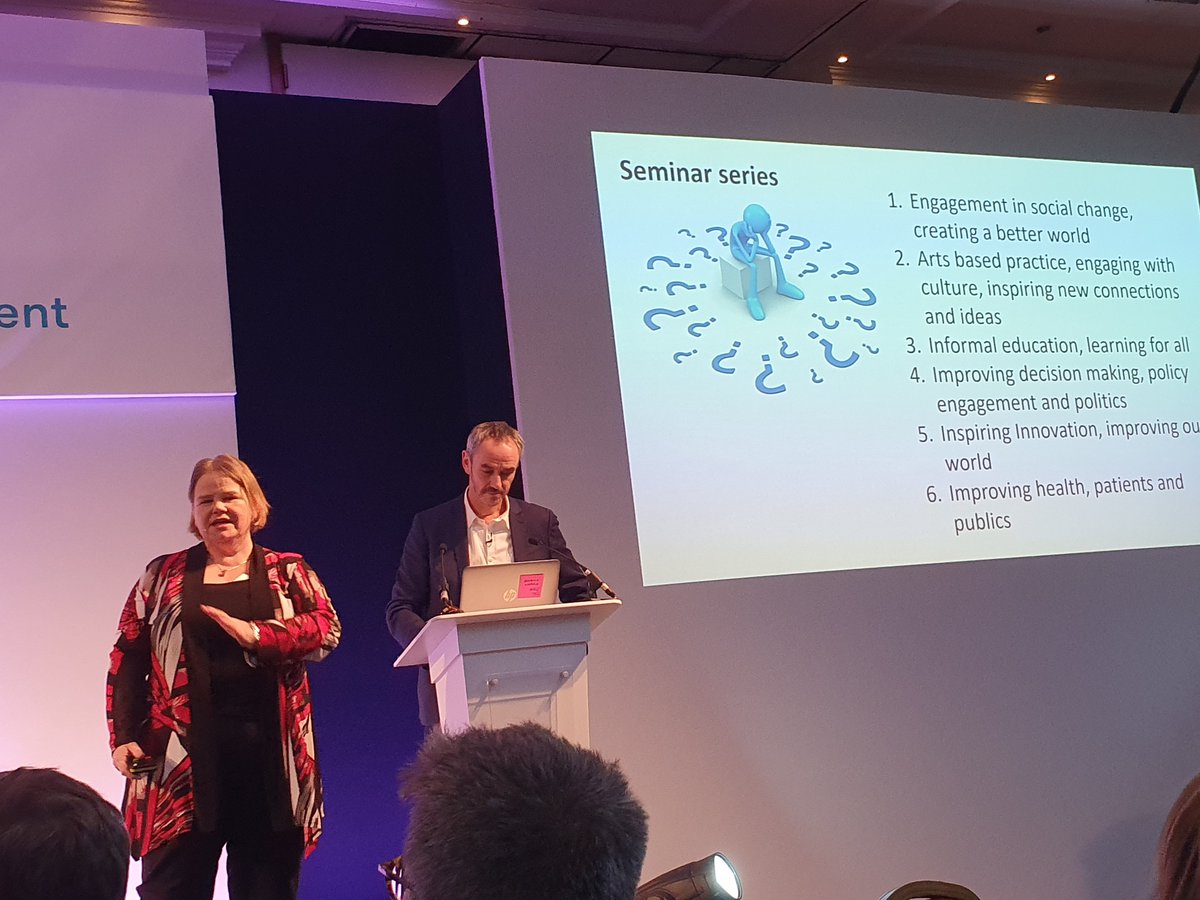 EngagetoImpact's tweet photo. Sophie Duncan and Paul Manners with a lively discussion of evidence and evaluation in public engagement #Engage2019 https://t.co/4fxdxVdktm