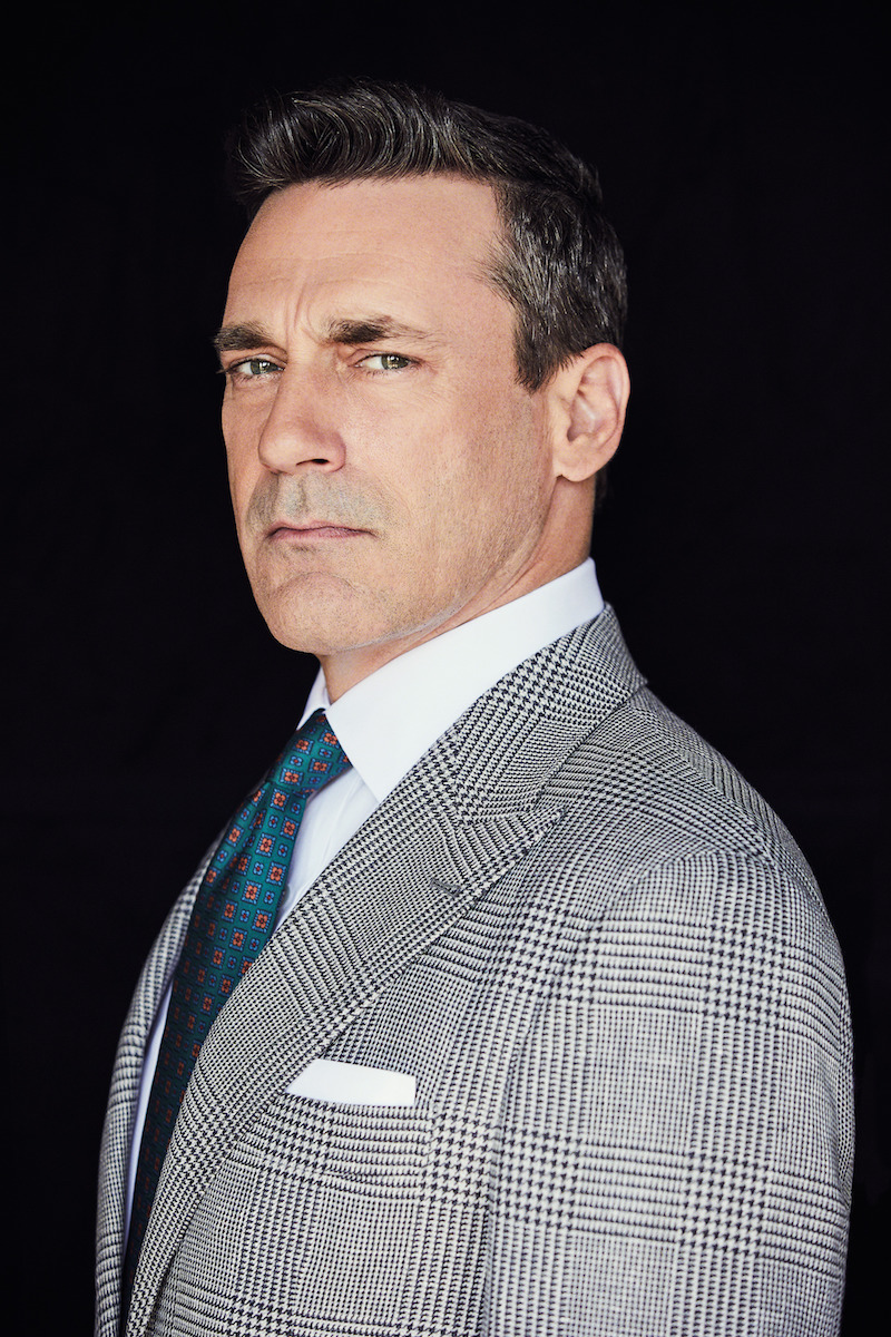 BuddShirtmakers's tweet photo. In the latest issue of #TheRakeMagazine the inimitable Jon Hamm speaks his mind in an unmissable interview. Jon wears a Budd squared floral madder silk tie in green. #JonHamm #BuddLondon https://t.co/CC5bjEadoQ