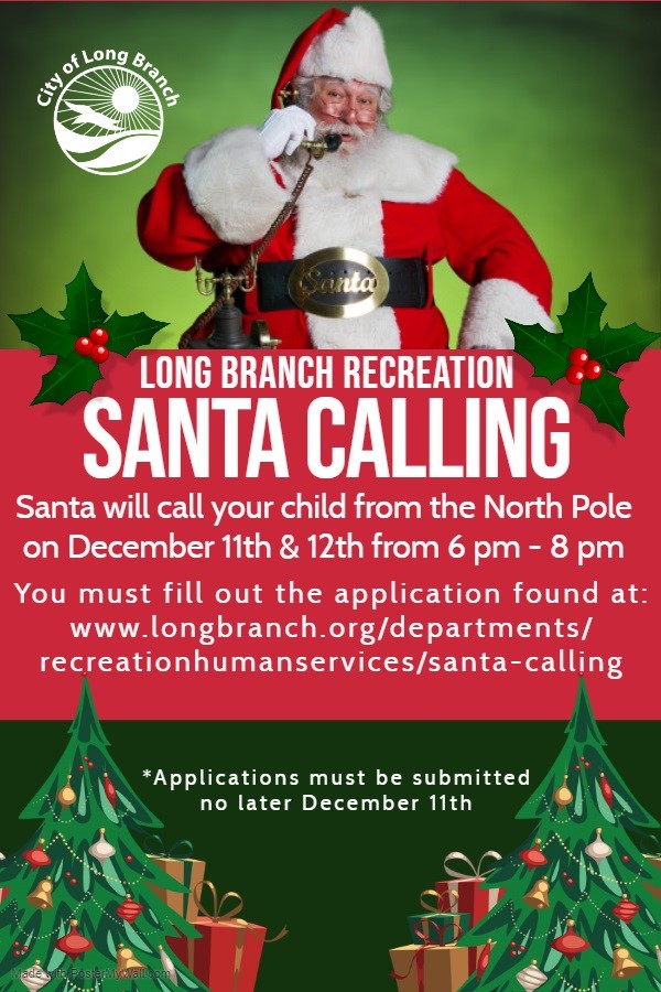 visitlongbranch's tweet photo. Santa's Calling! Santa will be calling local kids on December 11th & 12th from 6-8PM! Schedule by 12/11/19 at: https://t.co/G3BZIwbfNB
Thanks to our Recreation Department for once again coordinating with Santa's busy schedule!
#LongBranch #visitlongbranch https://t.co/9j7gUtMVbP