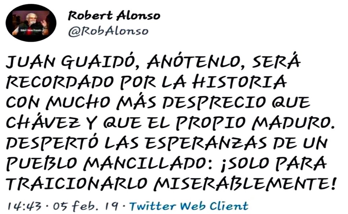 SePidePensar's tweet photo. #5D #RobertAlonso no se equivocó
SIEMPRE NOS HABLA CON LA VERDAD
pero como siempre fue atacado hasta lograr que Twitter le suspendiera la cta.
Pero eso es irrelevante
LA VERDAD SIEMPRE TRIUNFA.
LA ÚNICA SOLUCIÓN ES #Guarimba
Seguir las #4Reglas
@RebecaWells9 @_Noel_Pereira2 https://t.co/ScmhnSzaAv