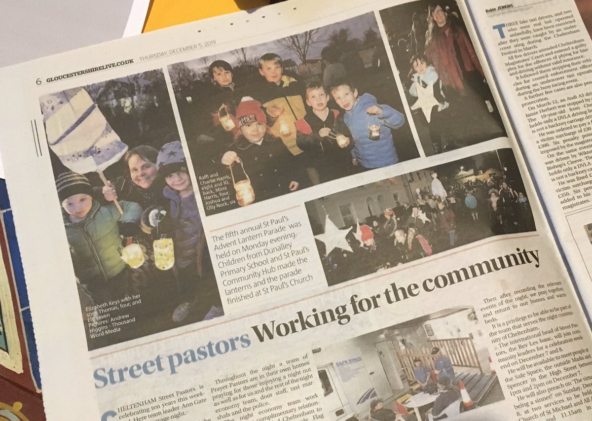 CheltenhamSPRA's tweet photo. Photos of our St Paul’s Advent Lantern Parade in this week’s Gloucestershire Echo.
This is the 5th year that SPRA has organised this.
#CreatingTraditions #Community https://t.co/EiSoXLTNPN