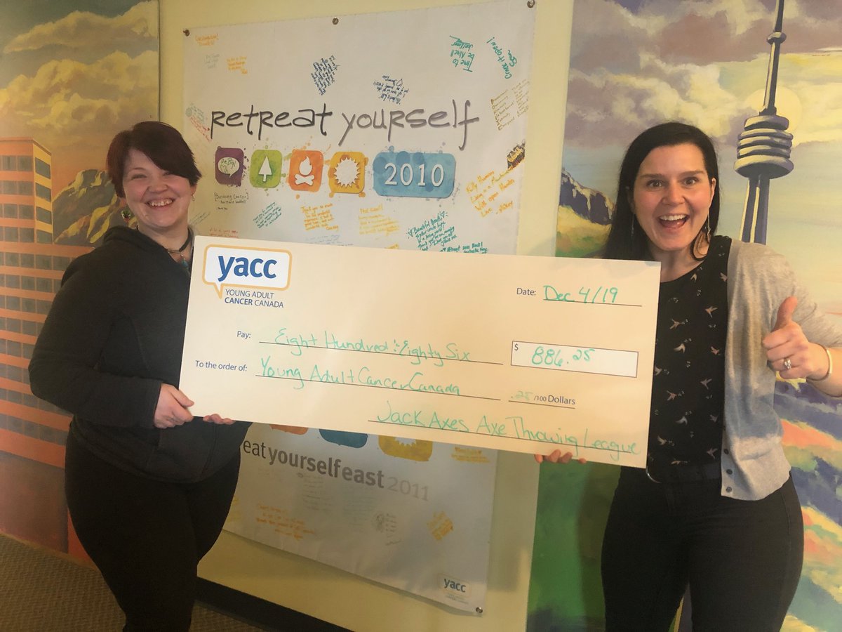 Thank you to the <a href="/JackAxesInc/">Jack Axes</a> fall leagues for donating to YACC this week! 

Every cancer, every stage, YACC has the backs of young adults dealing with cancer, but we can only do that because awesome people have ours. 💛