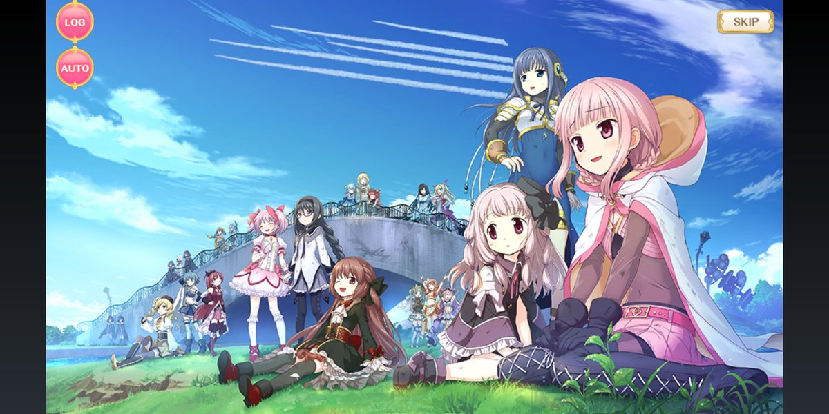 ラーズベリーズ 一等水兵 Ar Twitter マギレコ1部でワルプルギス撃破後の魔法少女集合イラスト背景に スモーク出してるブルーインパルスを 合成したら エースコンバットのラストミッション終了後にしか見えなくなった