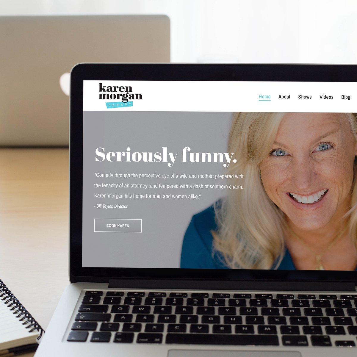This project was laughable! Check out the new #LogoDesign and #website we designed for @thekarenmorgan😀