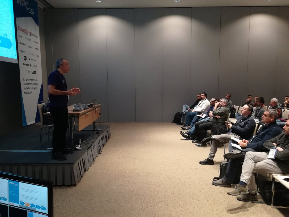 marcominerva's tweet photo. Il mitico @raffaeler chiude #wpc19it parlandoci di #netcore 3 https://t.co/n6jUocNw2u