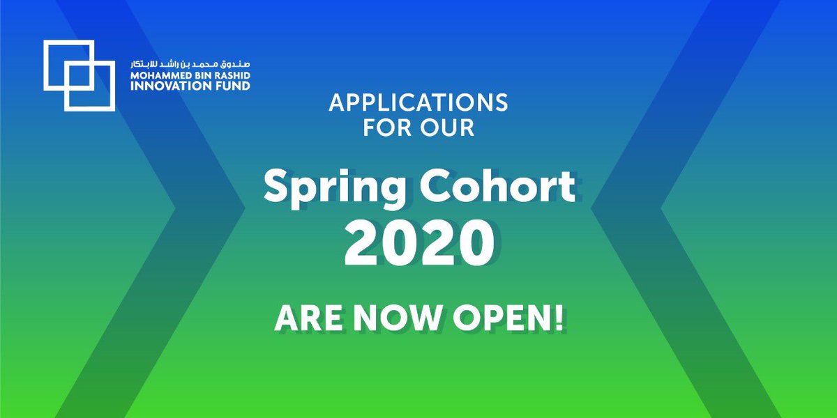 MBRIFund's tweet photo. Applications for the #MBRIF #SpringCohort20 are now open! We can’t wait to see the new applicants for our newest cohort. If you think your innovation has what it takes to change the world, apply to the #MBRIFAccelerator now: https://t.co/3OGLJS5jkZ https://t.co/aEP75FcQG6