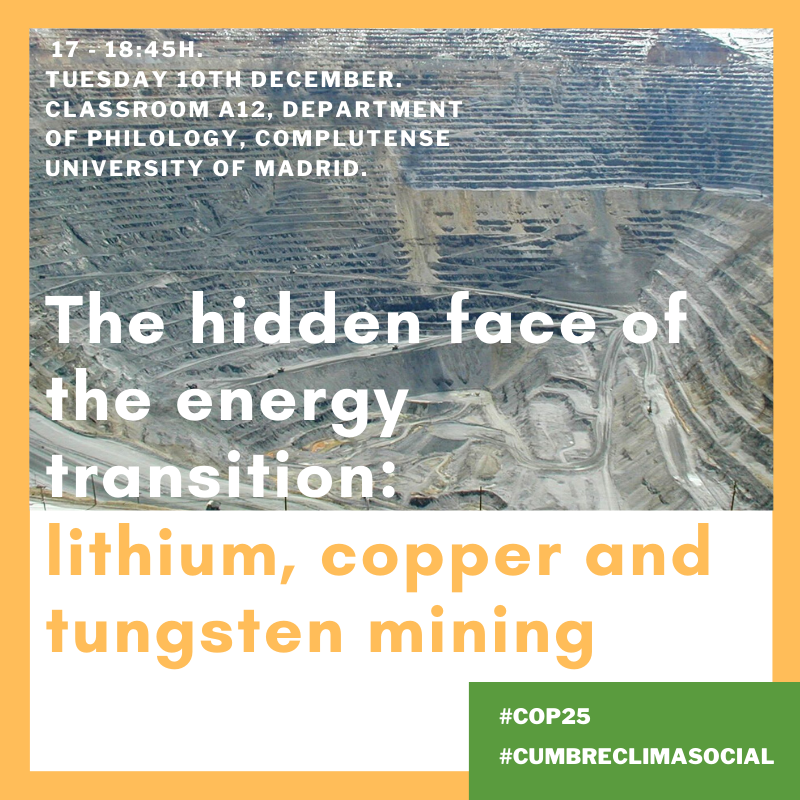 _YLNM's tweet image. Mining, #extractivism and the 'Hidden Face of the Energy Transition'? 😡📱🚘

Want to know more? Join YLNM, @ecologistas, @salvalaselvaorg &amp;amp; others on Dec 10th at #CumbreSocialClima in Madrid for an event exploring why a #JusticeTransition must be #PostExtractive. 

Details ⬇️⬇️