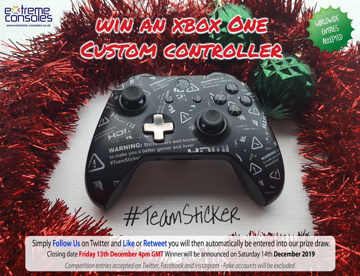 extremeconsoles's tweet image. CHRISTMAS COMPETITION 🎅

#TeamSticker - Take one for the Team

WIN this exclusive Xbox One custom controller featuring concept art by @XboxPope 

#WIN #giveaway #competition #Xbox  #XboxOne  #XboxShare #customcontroller #gaming  #GamersUnite