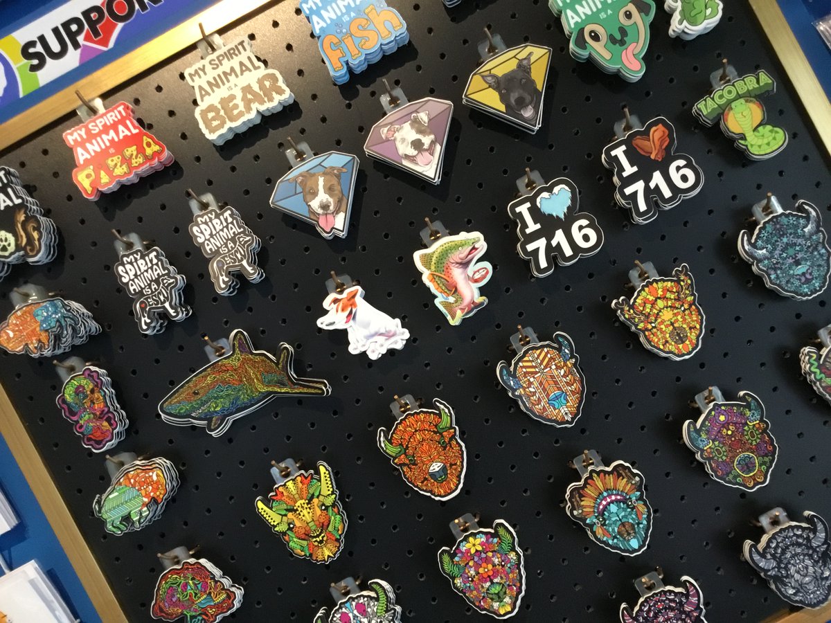 BuffaloBigPrint's tweet photo. We love our new #sticker wall! Featuring beautiful #artwork from many #localartists - they make the perfect #stockingstuffers! 

#buffalove #buffalony #buffaloshops #buffaloart #buffaloprintshop https://t.co/W7dPV5Zkt3