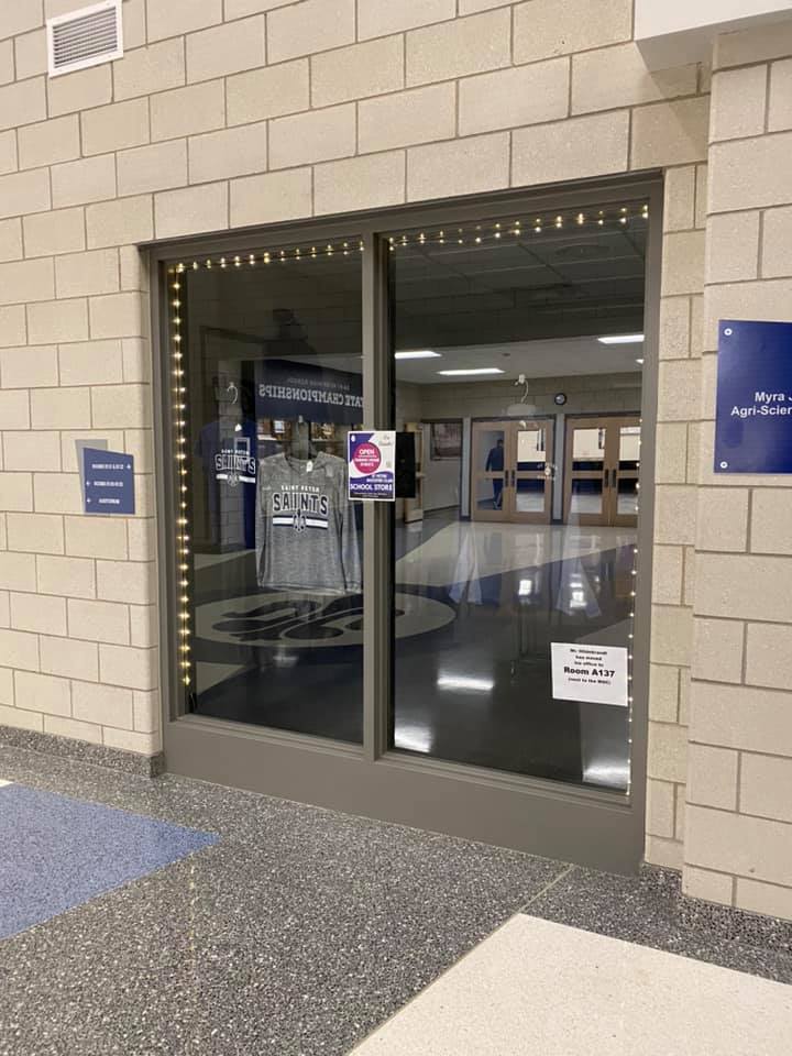Tonight is the home opener for the boys basketball team and also will be the Grand Opening of our new Saints Store which is located outside the gym entrance at SPHS. 

Stop in, say hi and enter our drawing for a $20 Nutter's Certificate. No purchase necessary.

Go Saints!