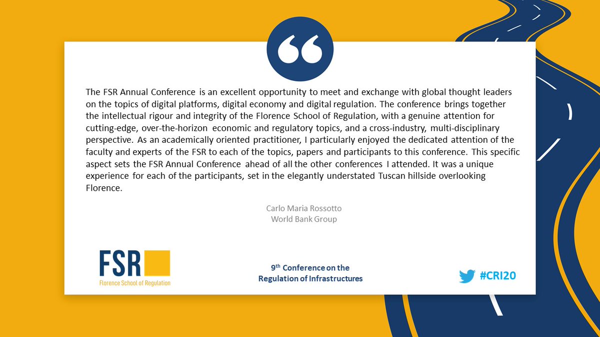 FSR_Transport's tweet photo. FSR Annual Conference fits both, practically minded academics and academically minded practitioners, to receive a qualified and targeted feedback on their papers.
⚡️Submit your abstract by 3 February here: https://t.co/pAWPjVzG40
➡️Carlo Maria Rossotto @WorldBank about #CRI19: https://t.co/FUkT8Hns8A