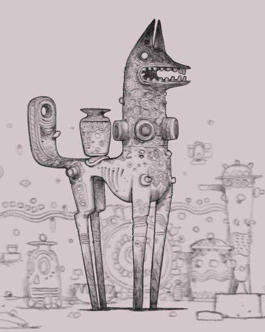 This was the sketch of that previous gouache ;) 