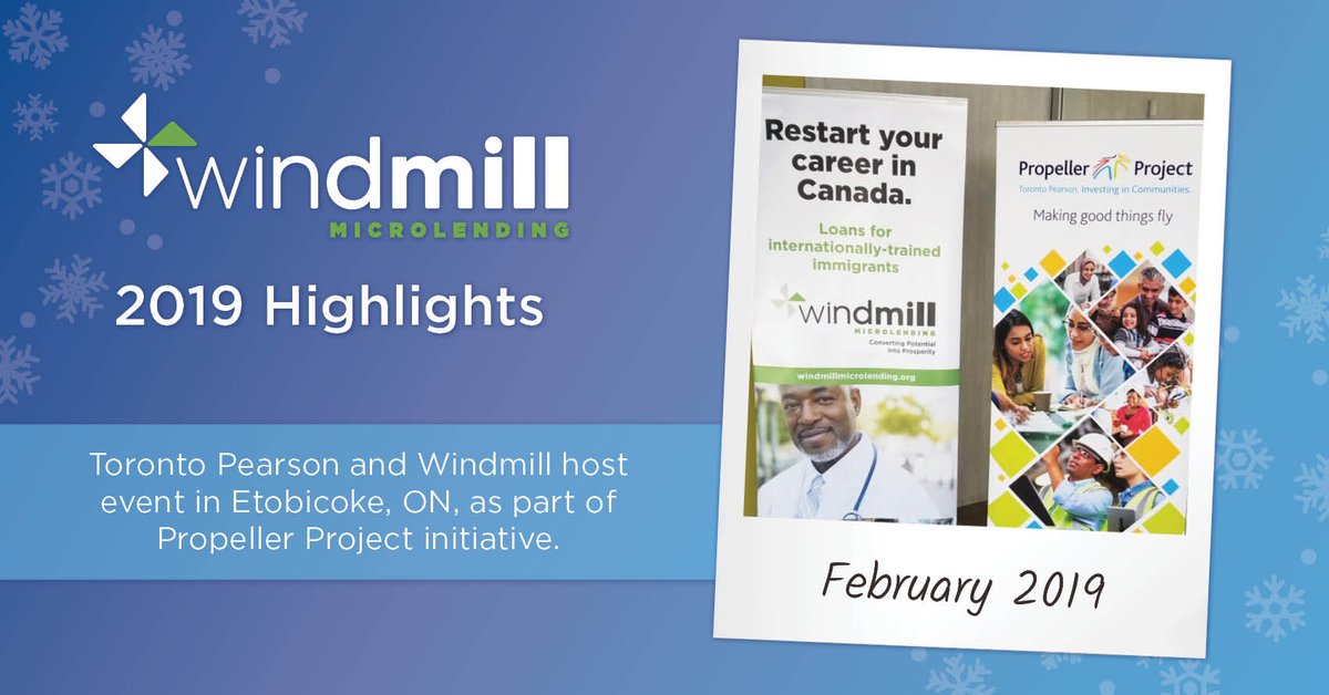 windmillcanada's tweet photo. In February 2019, Windmill Microlending and @TorontoPearson, partners on the #PropellerProject, hosted an event for internationally-trained professionals. The Propeller Project addresses under-employment, which is core to our mission. #Windmill2019 #cdnimm https://t.co/5yQBaEusyP