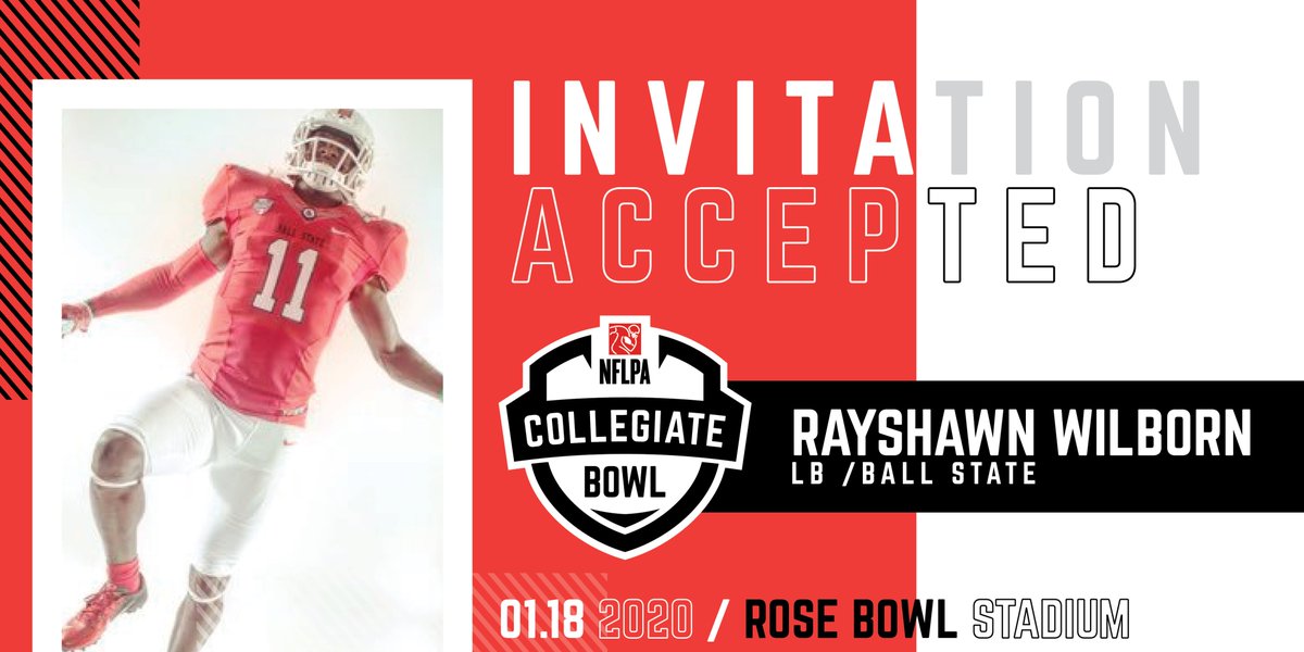 NFLPABowl's tweet image. Welcome to #Pasadena | The #NFLPABowl would like to welcome @BallStateFB LB Rayshawn Wilborn (@_11XI_).
 
Can’t wait to see you show off your versatility as a hybrid LB/S weapon who hovers the field and makes big plays. Time to conquer at the @RoseBowlStadium!  #MakeYourMarkinLA