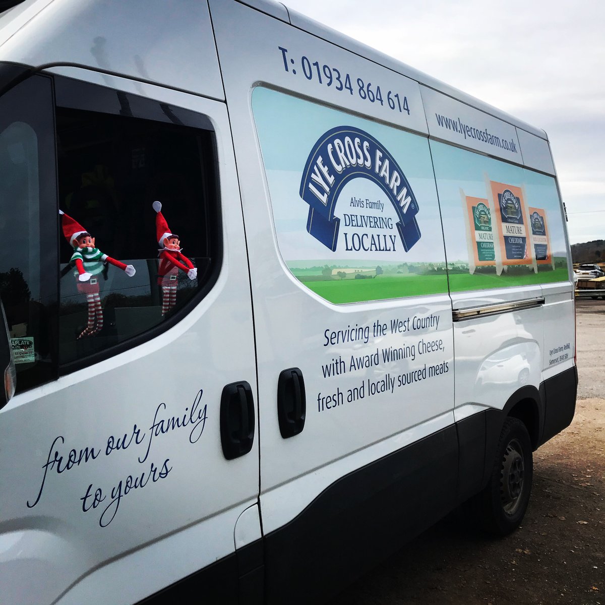 LyeCrossFarm's tweet image. Today we felt Curds and Whey needed a change of scenery so we sent them out with our driver to learn all about our local delivery service for businesses and schools! #elfontheshelf #curdsandwhey #deliveringlocally #farmersandcheesemakers #britishcheese #christmas #christmas2019