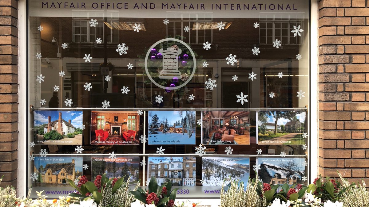 Christmas has arrived in the Mayfair Office - featuring 'Thorpe Hall' @MayfairOffice ❄️❄️❄️❄️❄️❄️❄️❄️❄️ #christmas #windowdisplays #mayfair #festive #snowflakes