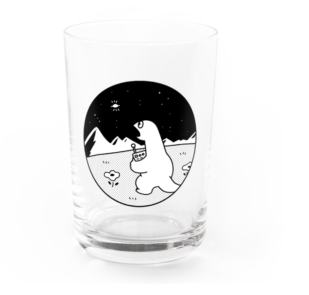 SUZURIで作れるグラス、良いなー!サンプル画像だけ作ってみた!恐竜くんグラス。 