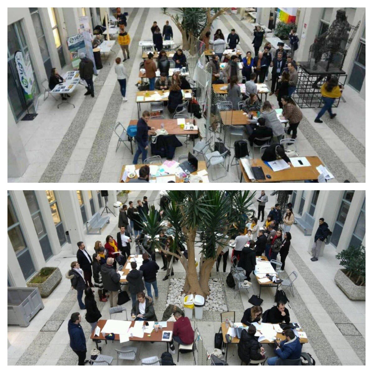 HackathonQEO's tweet photo. Début des pitchs pour nos étudiants ! L’occasion pour eux de présenter leur travail aux #entreprises et au #jury ! #Créativité #Innovation #Partage https://t.co/BapeYZTgAC