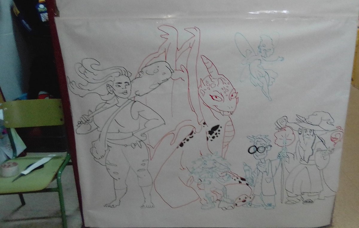 PivaAragon's tweet photo. Esto espera,al alumnado de #CEIPRioEbro,un mural elaborado por el #PivaTeam, de nuestros protagonistas del #CuerpoDeMagia @BabelAyala @RedEvolucionAr @inmachabbar @japbello @MiriamMAjedrez @cpsantodomingo @cpvalder @CVadorrey @CPIEspartidero @cplapuebla @CpeeGloria #pivateando https://t.co/VhC28hdENY