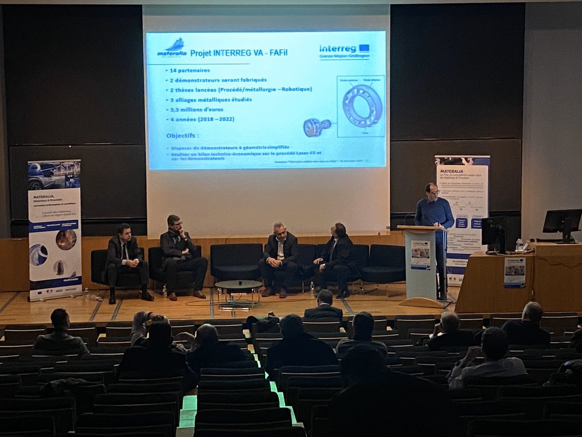pole_materalia's tweet photo. [ La fabrication additive dans tous ses états ] #matevents 

Le projet @InterregVA #FAFIl présenté par le porteur @Institu2Soudure ! 

Un bel exemple de ce qui se fait en matière de #FabricationAdditive ! https://t.co/BaeY9SrWsY