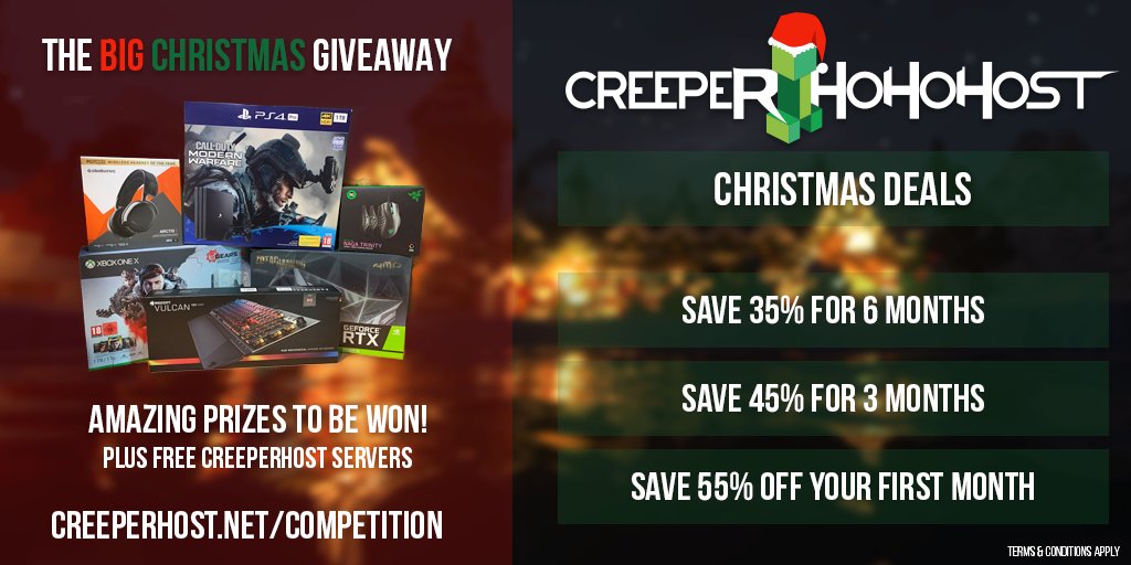 CreeperHost's tweet photo. Our Christmas Sale this year starts off with our Big Christmas Giveaway🎅
Amazing prizes to be won alongside great deals!

Enter our giveaway 👉 https://t.co/sTxdOk00u3 🤶
Check out our sale 👉 https://t.co/XTQhyThgC8 🎄 https://t.co/260igrrcGj