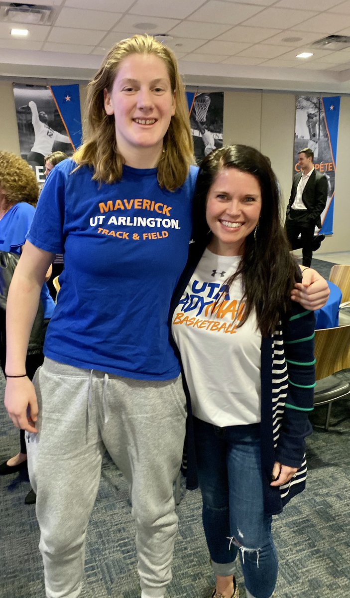 So fun meeting @bigkat1533 at last night’s <a href="/UTAMavsWBB/">UTA Lady Mavs</a> game after a win! This player is SO MUCH FUN to watch on the court, and I love that she hopes to be a firefighter after college. Grab a ticket and go watch them and <a href="/CoachGerlich/">Krista Gerlich</a> in action! ❤️🏀