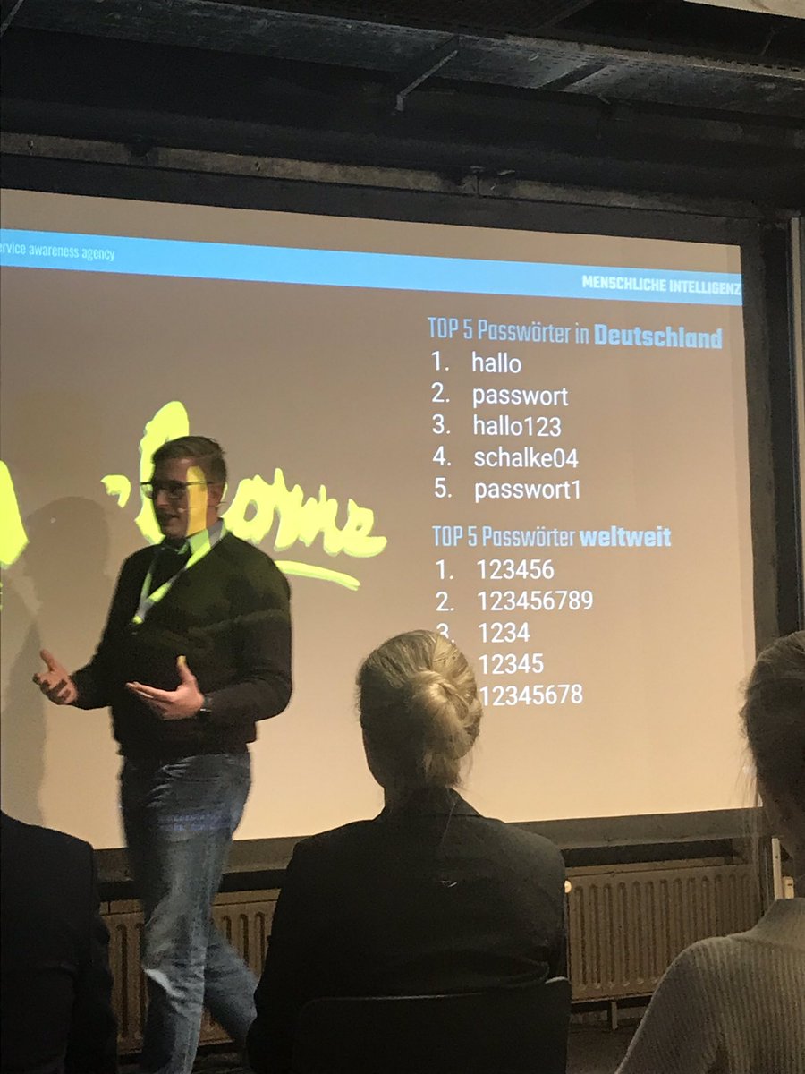 cim_media's tweet photo. Leider kein Scherz: „Hallo“ und „Passwort“ sind die beliebtesten deutschen Passwörter - im Live Hacking zeigt uns Chris Wojzechowski von @awareseven gerade, wie erschreckend leicht es Hacker oftmals haben! #digiday19 #CyberSecurity #cimontour @GCB_Deutschland https://t.co/CYiZFtUSYS