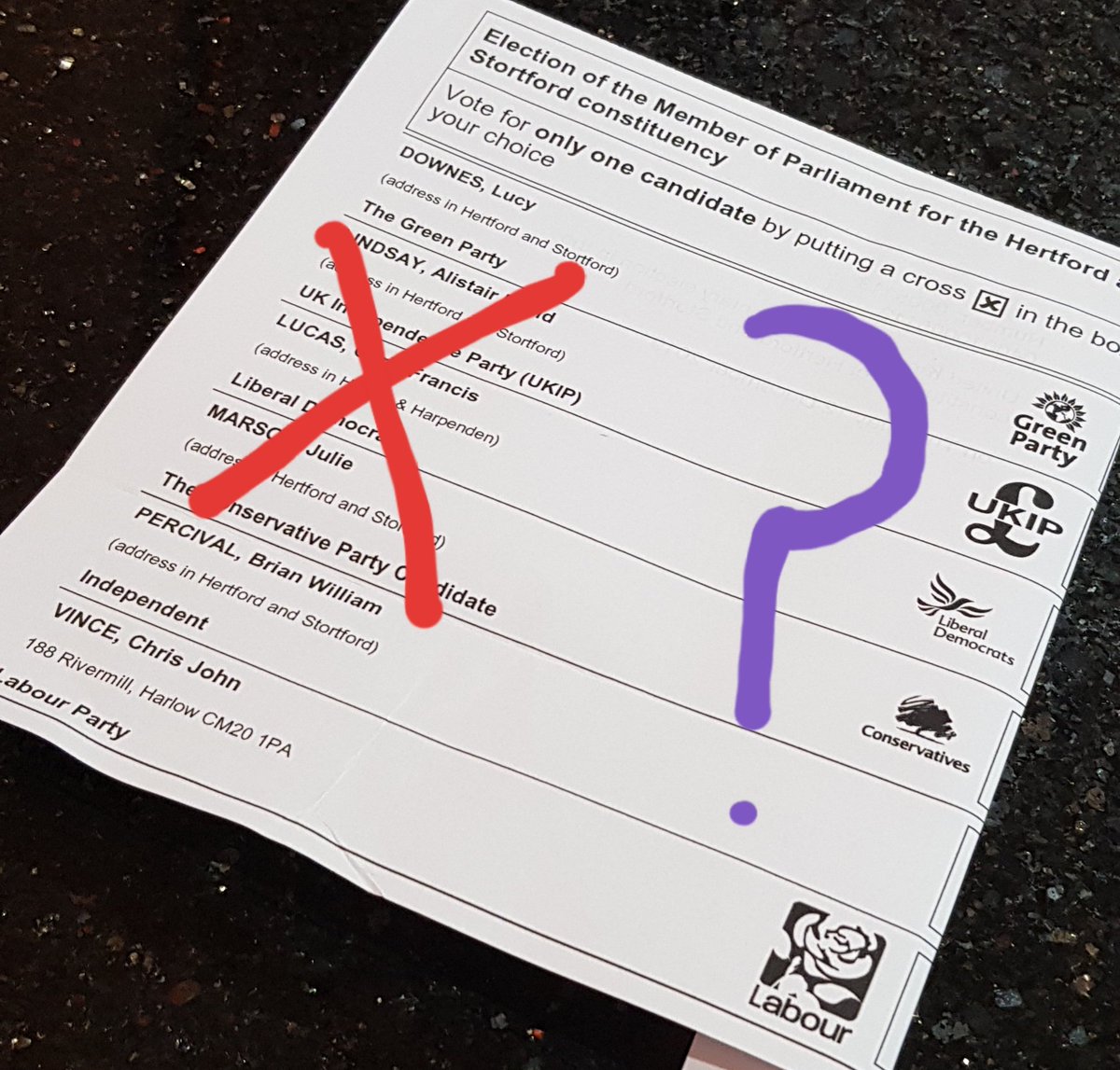 JohnNicholRAF's tweet photo. Ho hum. Decisions, decisions.
As a floaty votey, I have always voted for the party I believe will be best, overall, for our great country. This time, it's down to which party is least worst.
Whatever you do, PLEASE vote! Others have died so you have that privilege.
#GE2019 https://t.co/CSuDNF6mQl