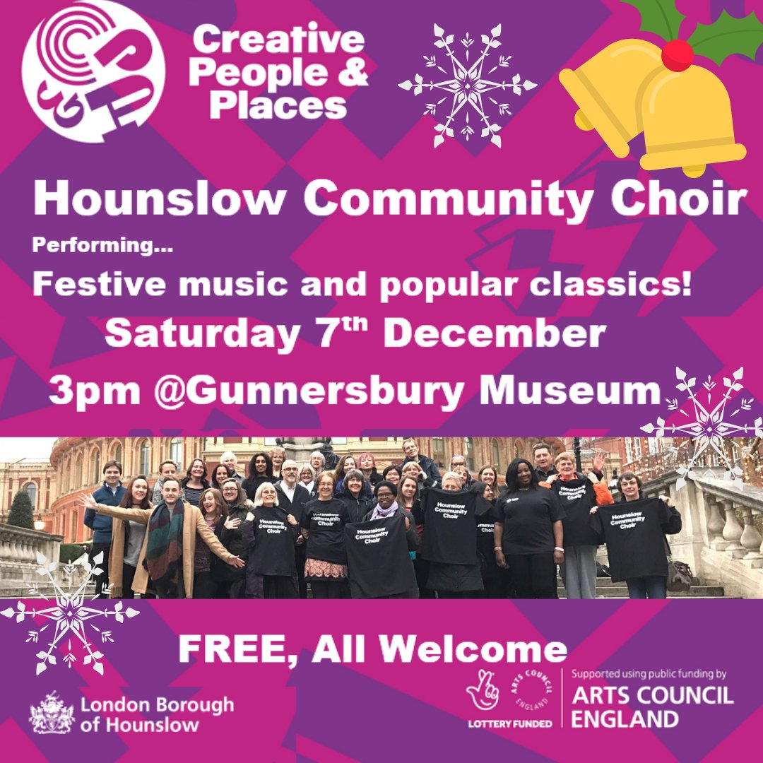 CPPHounslow's tweet photo. 🎄Rocking around the Christmas tree...🎶 Visit #WinterFair at
@Gunnersbury1 this weekend❄️✨! #HounslowCommunityChoir will perform their festive music on Saturday 7 December at 3pm. See you there! 🖐
@HounslowMusic @WatermansArts @Gunnersbury1 #ACE #CreativeHounslow https://t.co/df0Csg1GvM