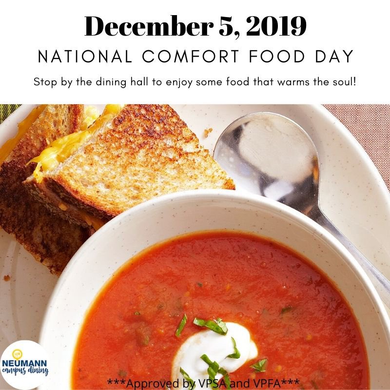 NeumannUDining's tweet image. In the midst of studying find some comfort in a meal in the dining hall today to celebrate national comfort food day!🥘