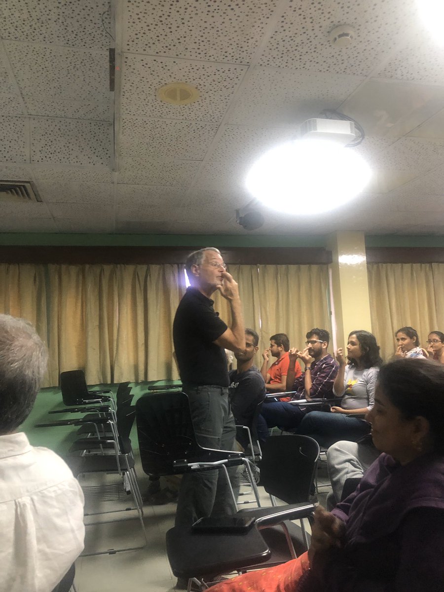 AIC_CCMB's tweet photo. When an engaged, physicist, inventor &amp; magician talks about Our fantastic brain &amp; inventions by his HAG-Student-Team to help people with disabilities, the crowd is sure to be engrossed. Mr. Winfried STURM, the official ambassador for STEM, Germany talking to students @ccmb_csir https://t.co/zf1ukKVlYJ