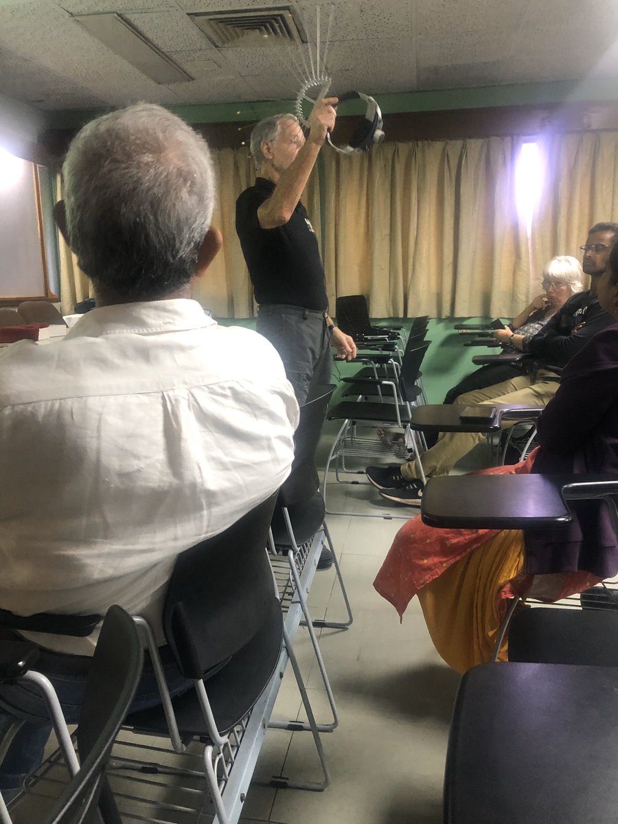 AIC_CCMB's tweet photo. When an engaged, physicist, inventor &amp; magician talks about Our fantastic brain &amp; inventions by his HAG-Student-Team to help people with disabilities, the crowd is sure to be engrossed. Mr. Winfried STURM, the official ambassador for STEM, Germany talking to students @ccmb_csir https://t.co/zf1ukKVlYJ