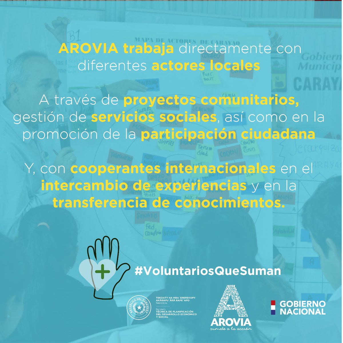 VEP_Paraguay's tweet photo. ✅“El voluntariado contribuye a promover la integración e inclusión social” 

👉Desde #STP tenemos el desafío de seguir trabajando por el desarrollo del país 🇵🇾 con @arovia, el #CONAVO y el apoyo de voluntarios extranjeros

#VoluntariosQueSuman https://t.co/QsoLyybzUC