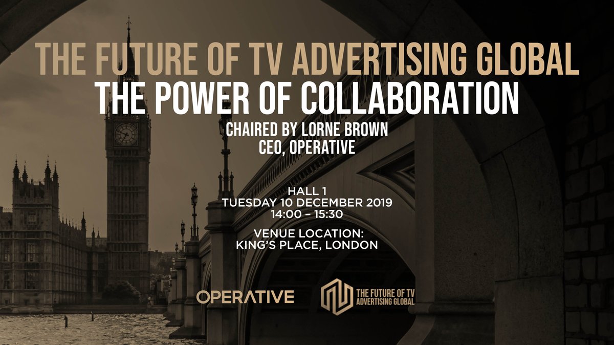 LorneBrown's tweet photo. I'm really looking forward to chairing 'The Power of Collaboration' session at The Future of TV Advertising Global event in London on Tues, Dec 10th. Check it out: https://t.co/n6nxuacNFM. #ftvads https://t.co/GBsBGc3pRM