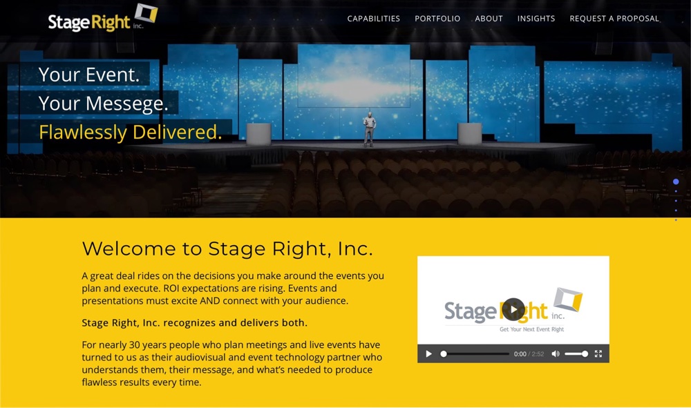 StageRightInc's tweet photo. Why did Stage Right, Inc. create a new website? We explain it here. https://t.co/vyPLOhToCX  #eventplanning #meetingprofs #eventstaging #liveevents https://t.co/xIOvtsY9yF