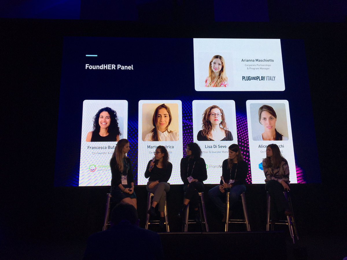 FoundHER panel with female entrepreneurs at <a href="/PlugandPlayTC/">Plug and Play Tech Center</a> Winter Summit, talking about #startups, VC funding and of course #womenintech 😍 <a href="/lisdis/">Lisa Di Sevo</a>